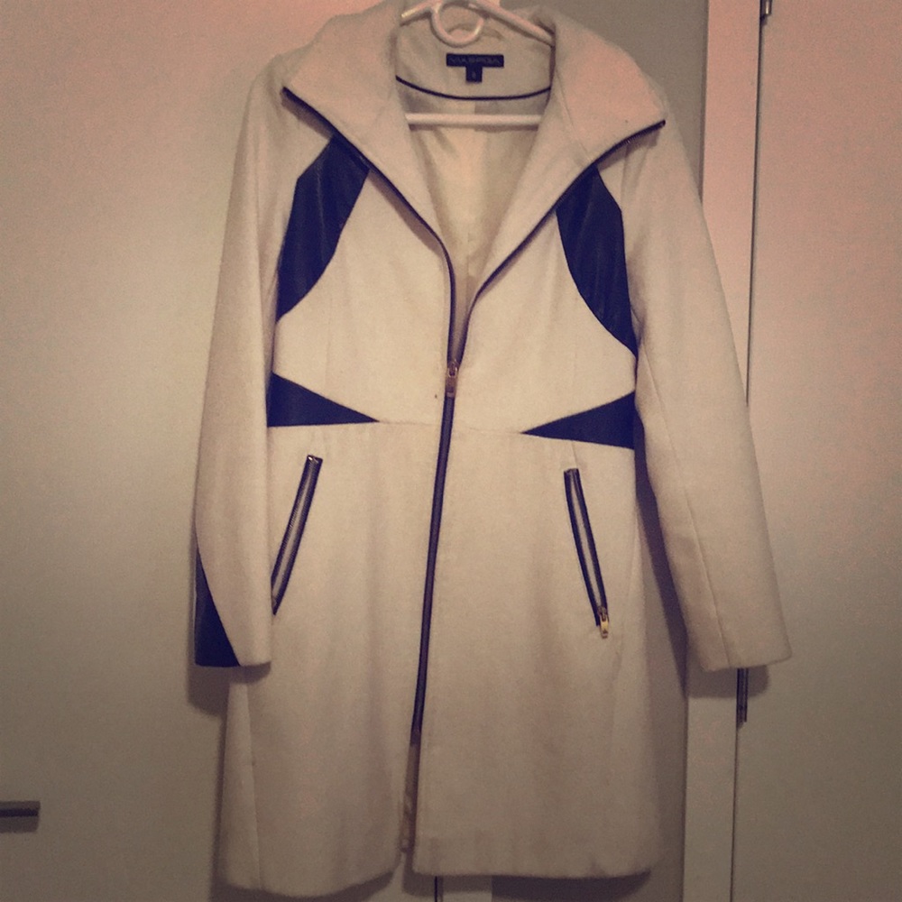 MOVING SALE!!! Black and White wool coat
